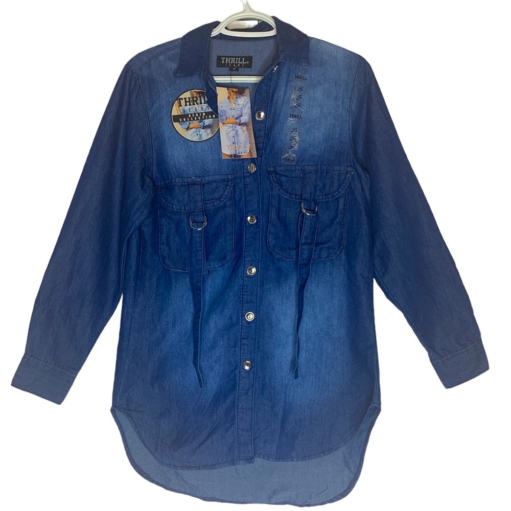 Thrill Jeans Denim Collection Long sleeve Shirt, SZ:S